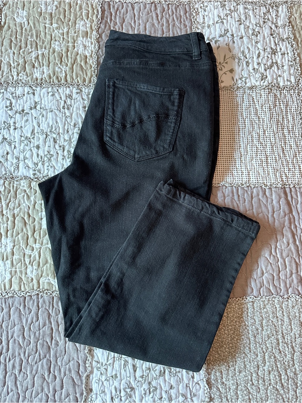 Women’s Denver Hayes High Rise Hanna Black Straight Leg Jeans Size 12 Petite